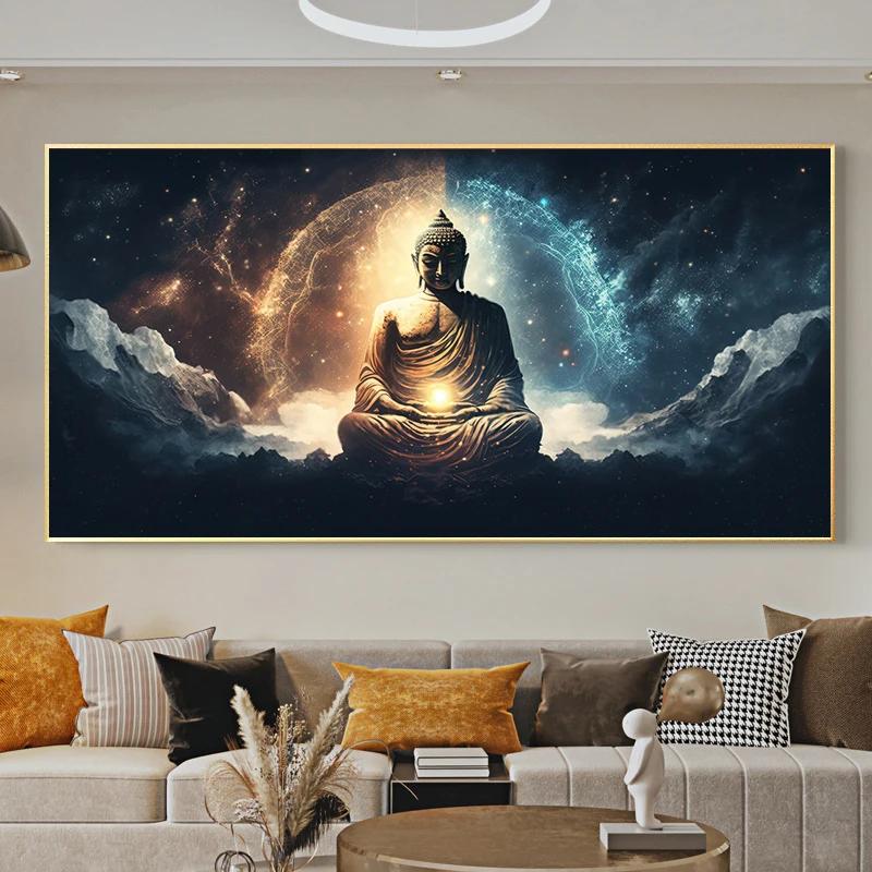 

Золотая статуя Будды на холсте SELFLESSLY ART