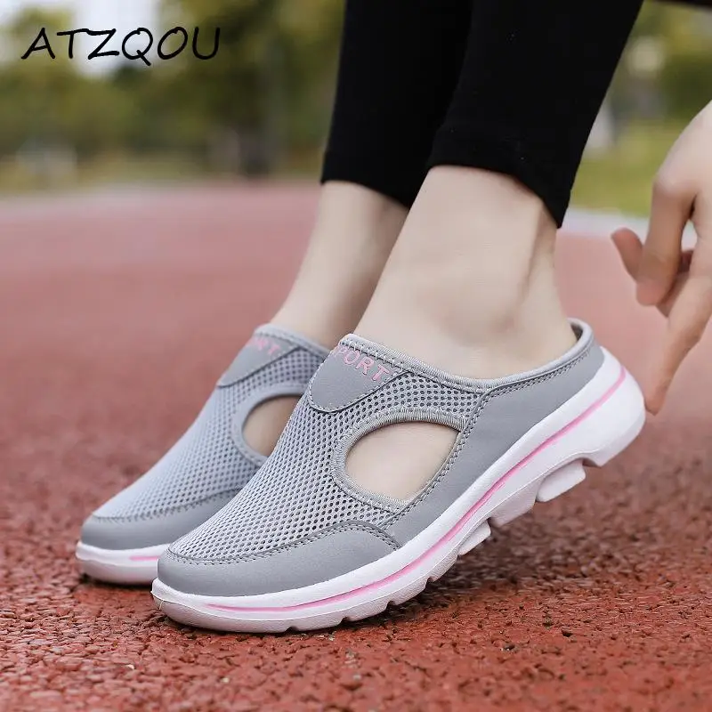 

Women Slippers Mesh Casual Flat Shoes Outdoor Women's Summer Footwear Lightweigh Solid Couple Shoes Walking Sport Sandals