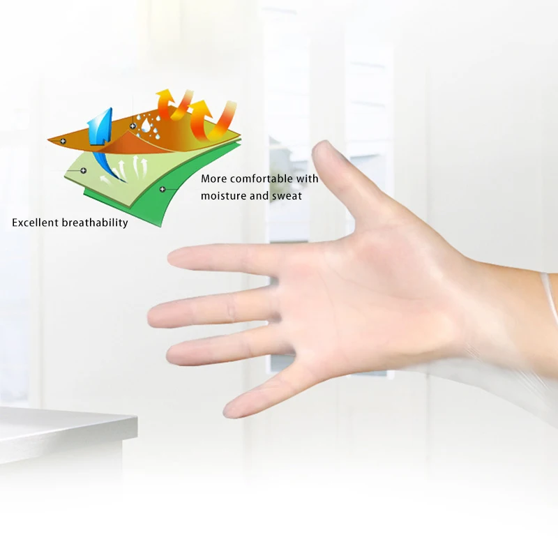 

100Pcs Vinyl Gloves Kitchen PVC Gloves Fingertips Touchscreen Non-slip Anti-sweat Fingertips Ultra-thin Mobile Fingertips Gloves