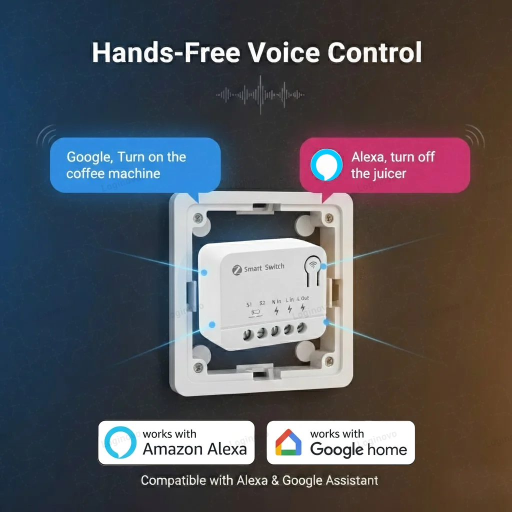 Фото Мини-модуль умного выключателя Zigbee, 1/2-канальный, 10А/16А, реле-выключатель для домашней автоматизации, совместимый с TUYA Smart Life, Z2M, Alexa, Google Home №5