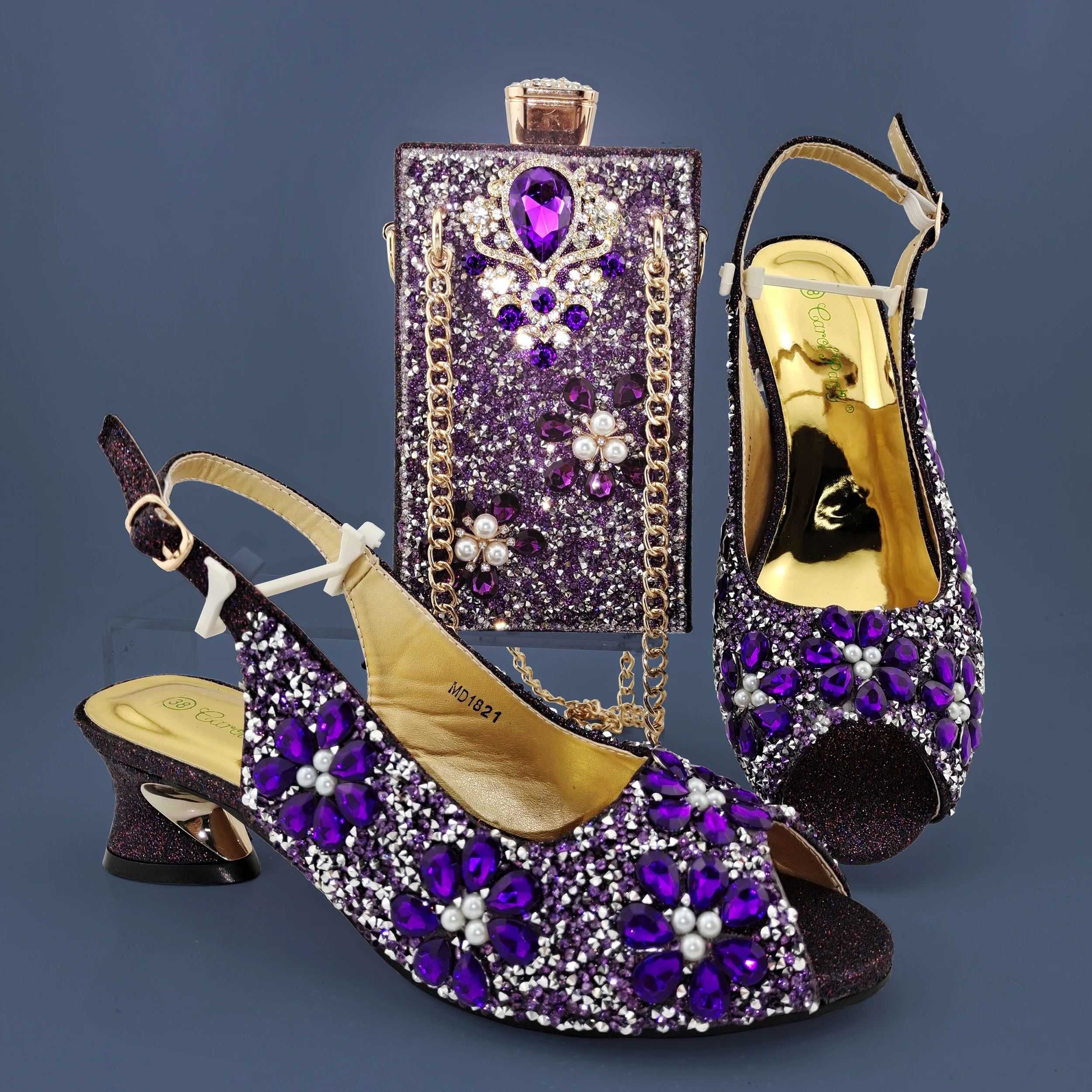 

QSGFC 2022 блестящая Ретро Мозаика фиолетового цвета Стразы Аксессуары Женская фотосессия вечерние ринки свадьбы