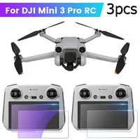 3pcs hd tempered glass protective film for dji mini 3 pro rc with screen remote control screen explosion proof film accessories