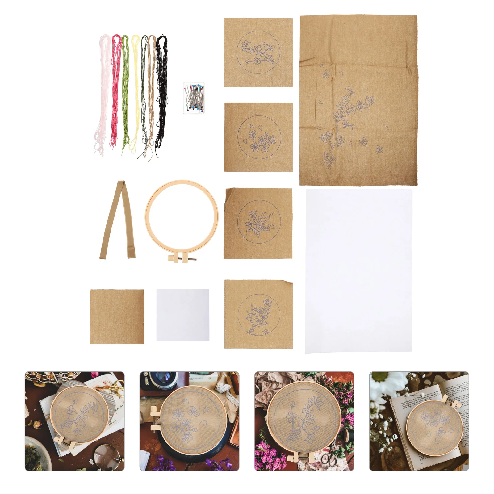 

Embroidery Diy Mat Cross Kits Cup Coaster Kit Stitching Placemat Teacup Tea Handmade Sewing Supplies Starter Table Holiday