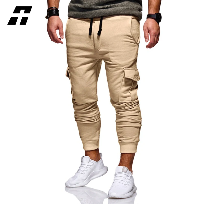

Мужские брюки-карго, новинка 2022, джоггеры, спортивные брюки, Повседневная Спортивная одежда на шнуровке, мужские брюки, однотонные штаны с н...
