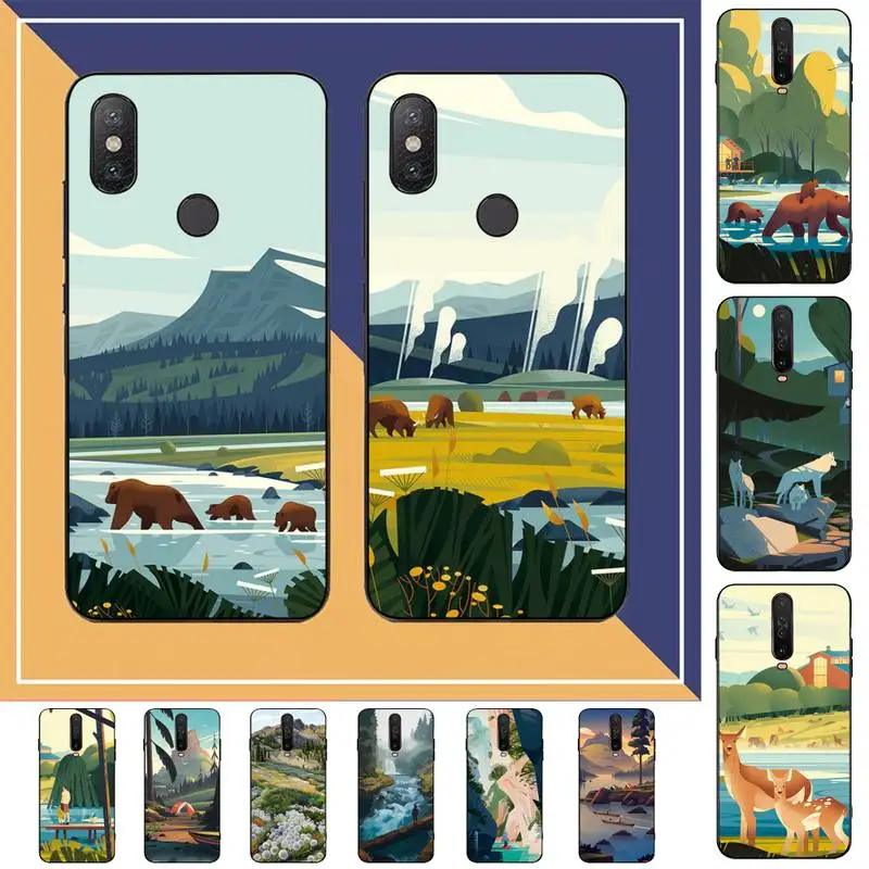 

Mountain Landscape Painting Phone Case For Redmi Note 4 X 5 A 6 7 8 Pro T 9 Pro 9S 10 Pro 11 Pro 11S 11Epro PocoM3pro