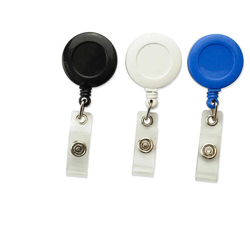 

1Pcs Retractable Pass ID Card Holders Badge Reels Lanyard Key Chain Name Tag For School Hospital
