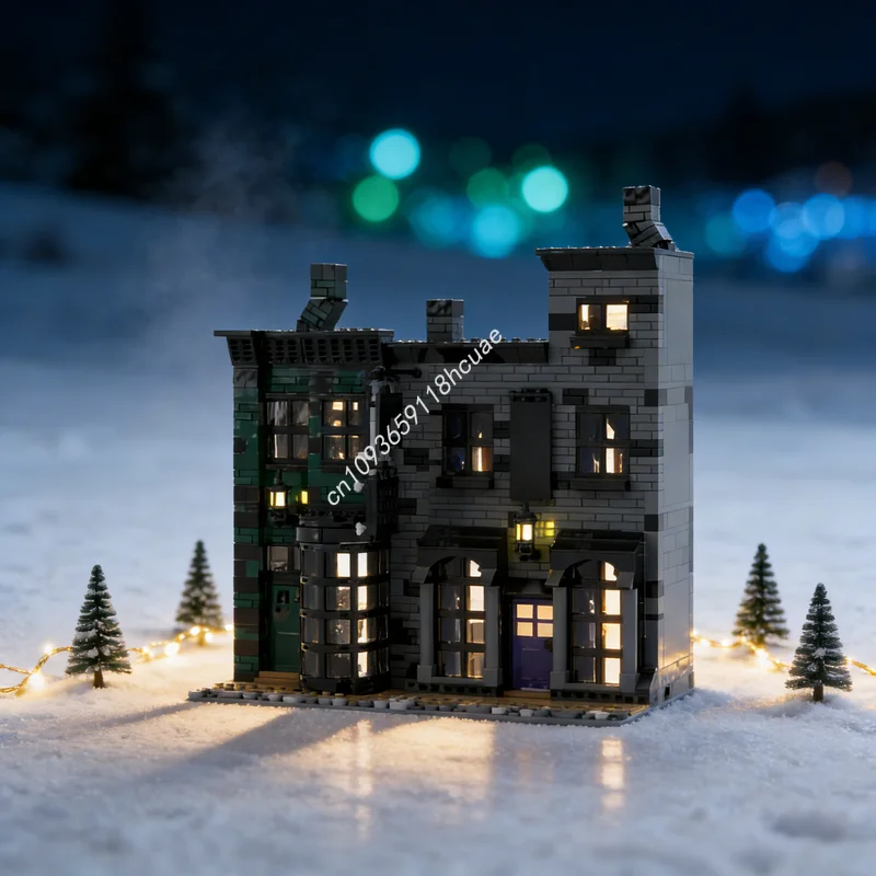 Фото 1124 детали MOC: Модель «Улица Ноктюрн» из серии «Фейленгс» по мотивам Гарри Поттера, конструктор, архитектурная модель, подарки на праздники, кирпичики для сборки №1