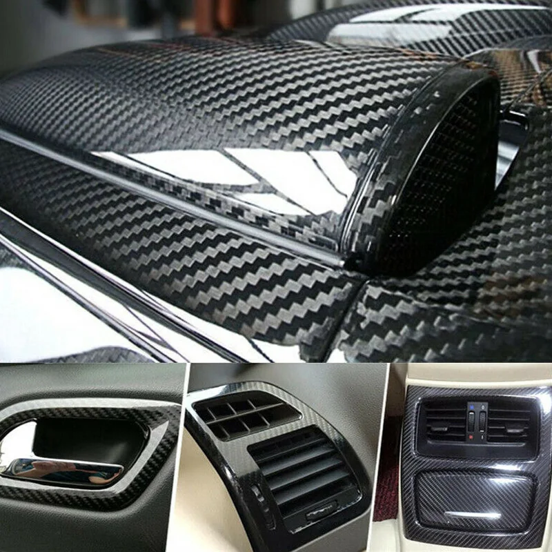 

30*152cm Car Stickers 7D Waterproof Glossy Carbon Fiber Vinyl Wrapping Film Automotive Sticker Decal Styling PVC Car Accessories