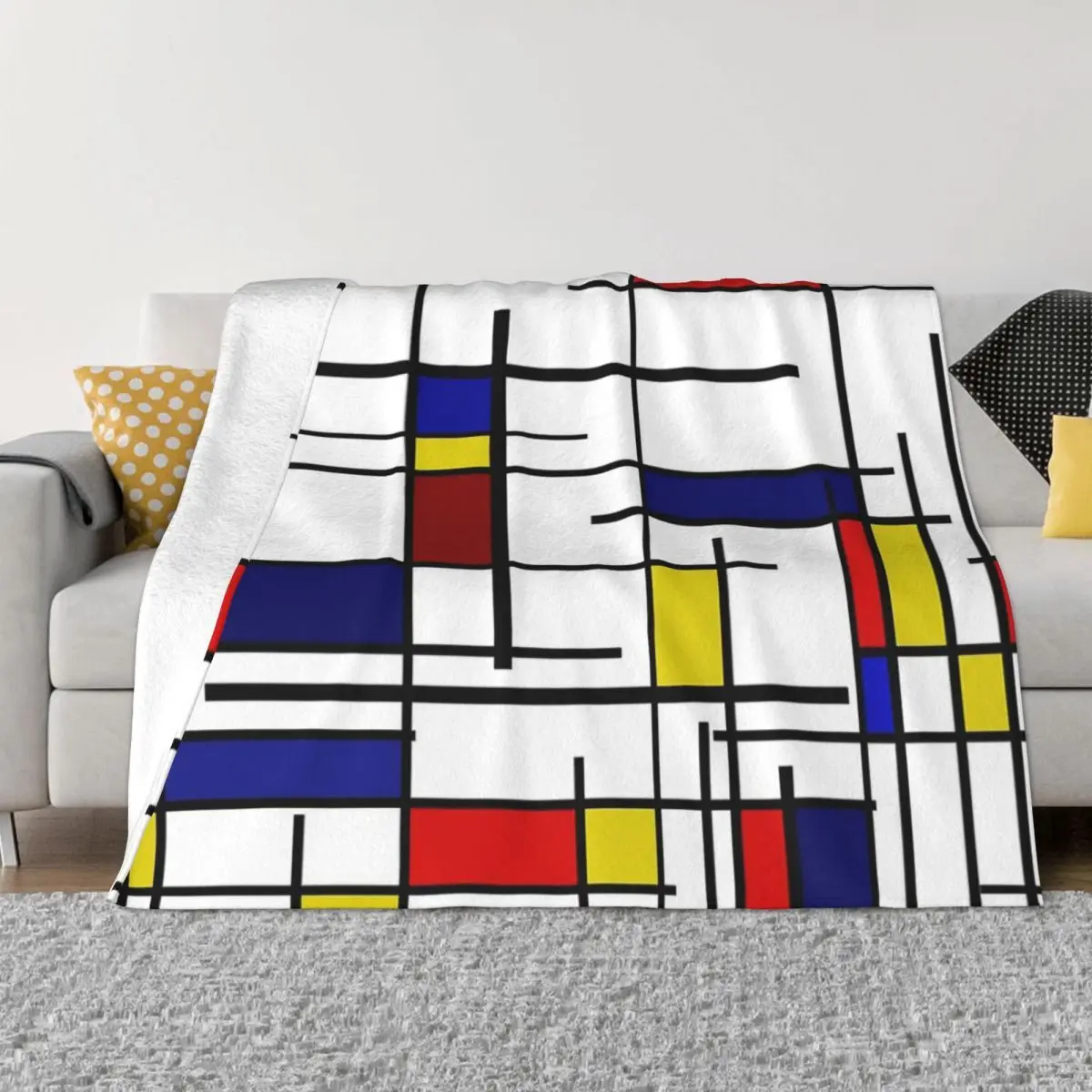 Зимнее теплое одеяло Mondrian с рисунком
