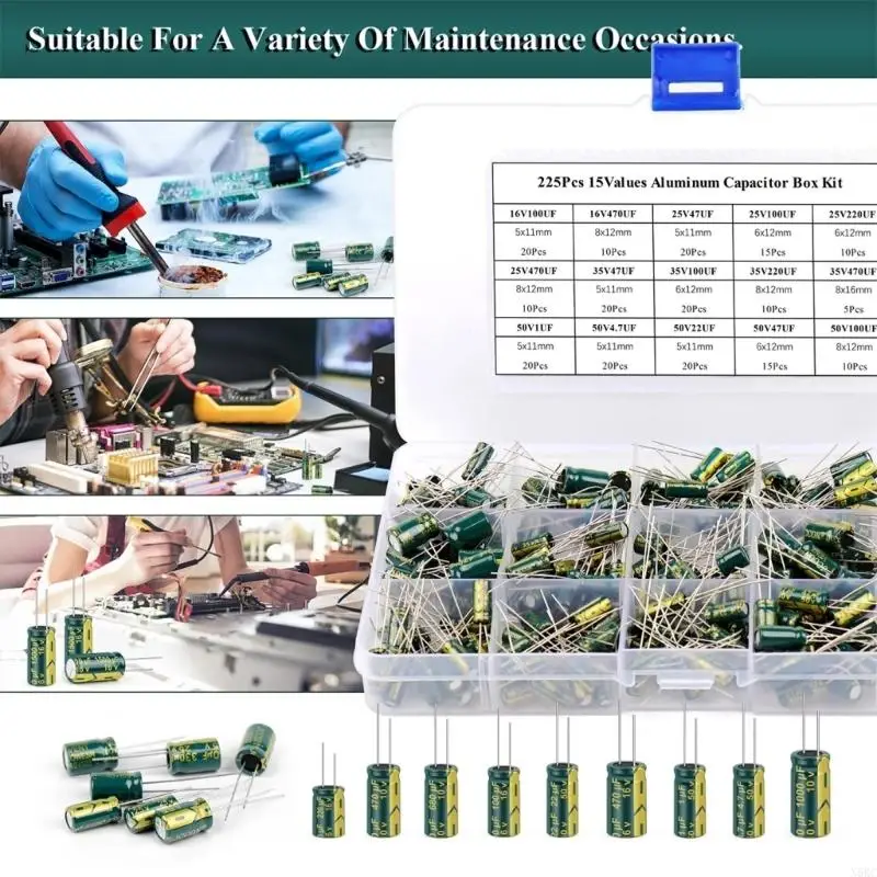 N5KC 225PCS Алюминиевые электролитические конденсаторы установите высокочастотный