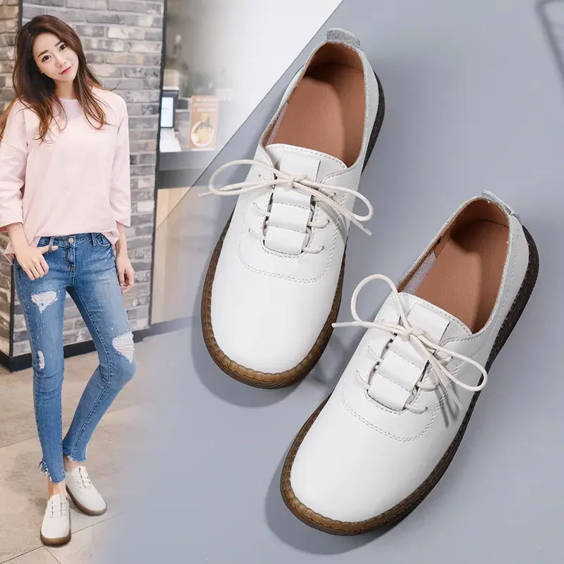 

Ladies Flat Shoes 2022 Spring/Summer Shoes Ladies Low Top Shoes Chaussures Femme Casual Ladies Loafers Ballet Flat Mother Shoes
