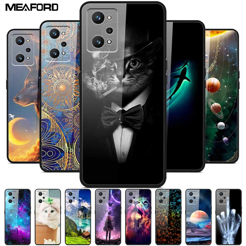 Для Realme GT Neo2 Neo 2 Чехол RMX3370 искусственное закаленное стекло для OPPO твердые чехлы