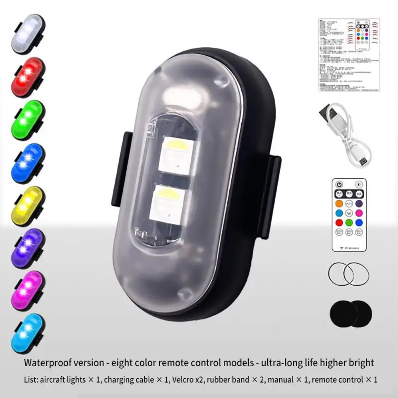 

8 Color LED Aircraft Strobe Light For Drone Car Bike Motorcycle Flashing Warning Night Light Wireless Remote Control Sinal Light