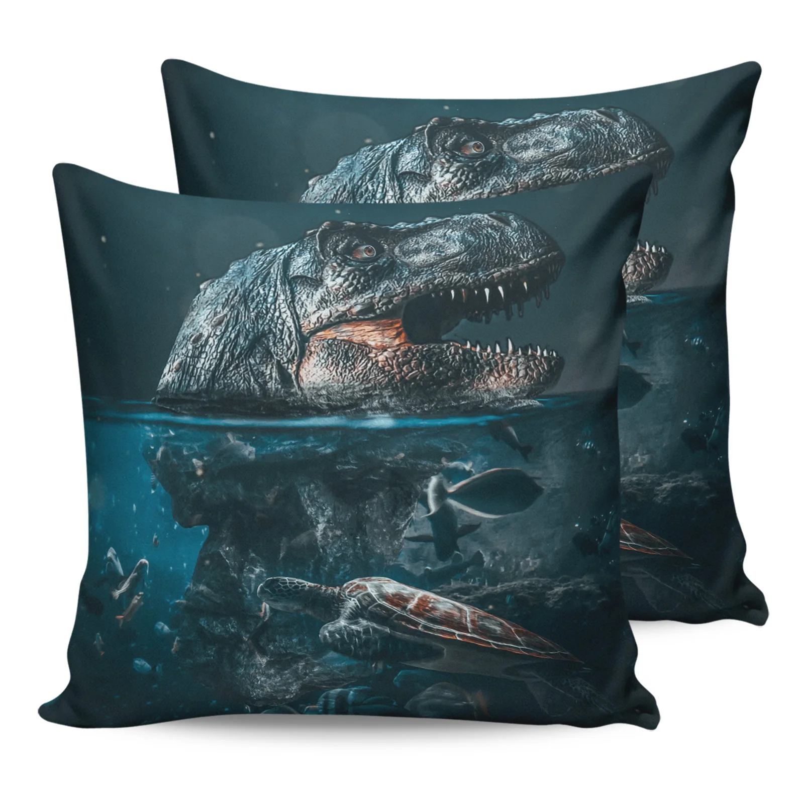 

Динозавр океан ископаемые подушки Чехол домашний диван Декор Наволочка для гостиной Печать комплект из двух предметов декоративные подушк...