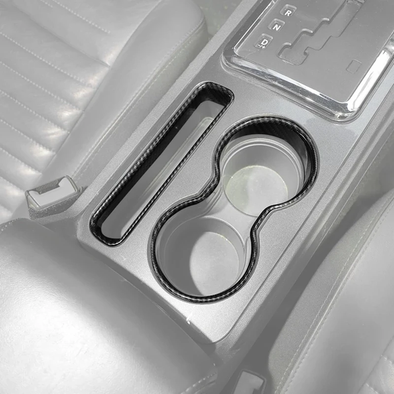 

Auto Carbon Fiber Center Console Water Cup Holder Decoration Cover Trim Stickers For Dodge Challenger 2009-2014