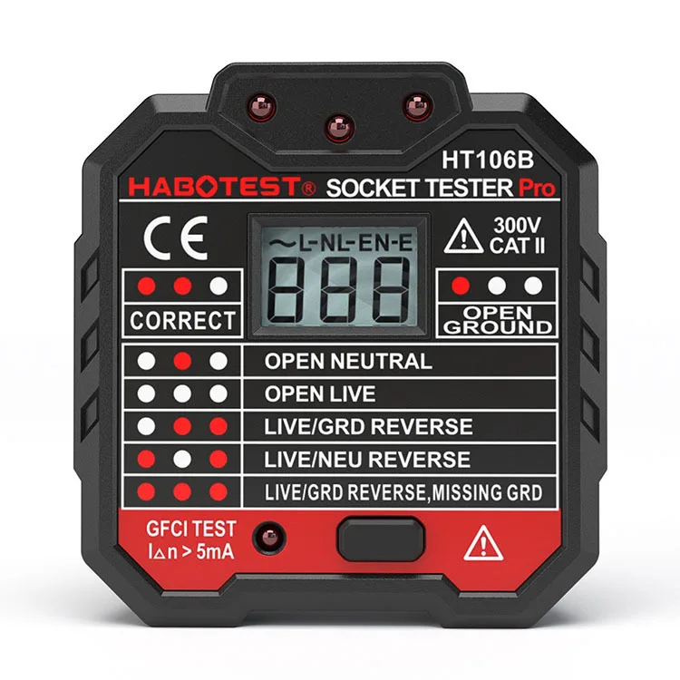 

HT106E/D/B socket tester EU UK US socket circuit test