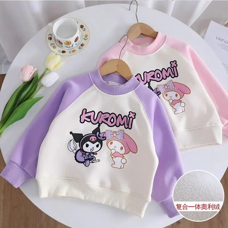 

Sanrio Kawaii Kuromi Anime Autumn Winter Fleecing Hoodie Cute My Melody Cartoon Leisure Long Sleeve Jacket Gifts for Girls