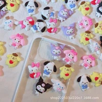 kawaii sanrios nail art accessories kitty kuromi my melody cinnamoroll cartoon diy phone case hairpin accessories for girls gift