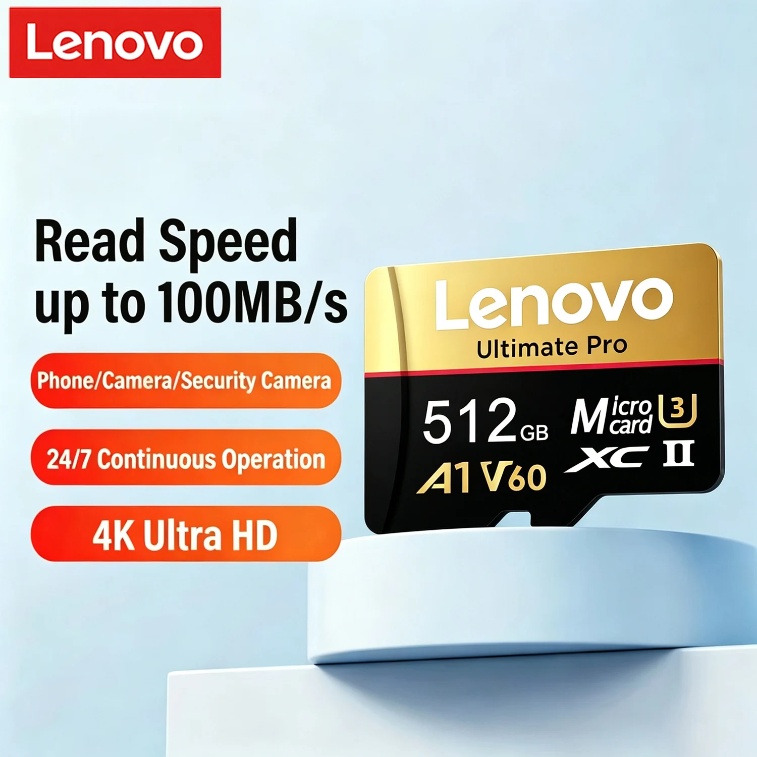 Фото Высокоскоростная карта памяти Lenovo TF Flash Card 4K Full HD Micro TF SD для дронов, камер, видеорегистраторов V60 U3, оригинальная TF-карта памяти, новинка 2026 года №1