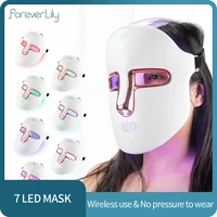 wireless led facial mask 7 colors light photon therapy face beauty mask skin lifting acne wrinkles removal face spa machine