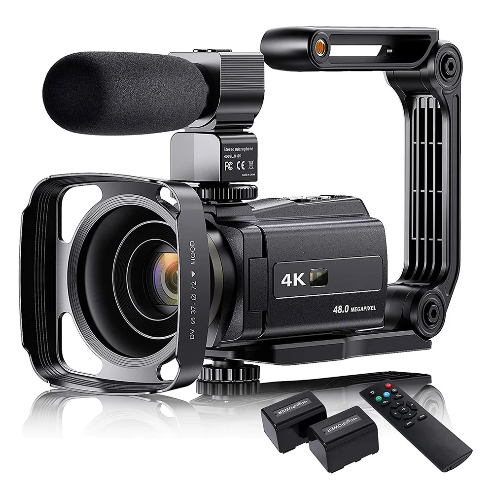 

Видеокамера 4K с микрофоном, 48 МП, сенсорный экран 3,0 дюйма