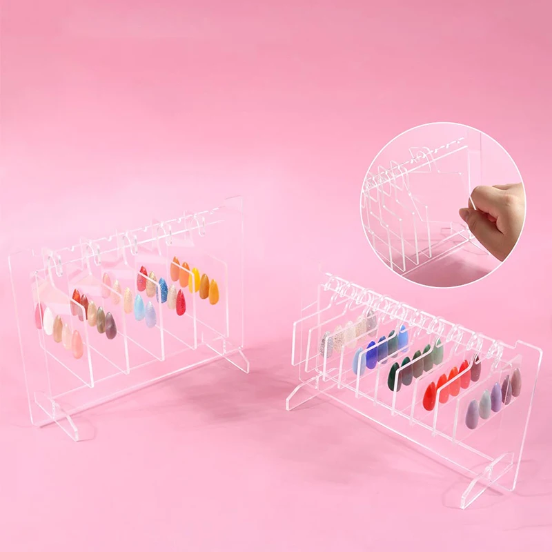 

False Nail Color Showing Shelf Acrylic Transparent Nail Art Storage Rack Works Display Chart Manicure Tools