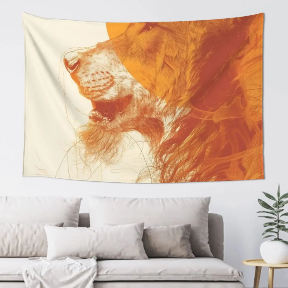 Ликантропия оранжевого цвета с абстрактным принтом гобелен украшение комнаты