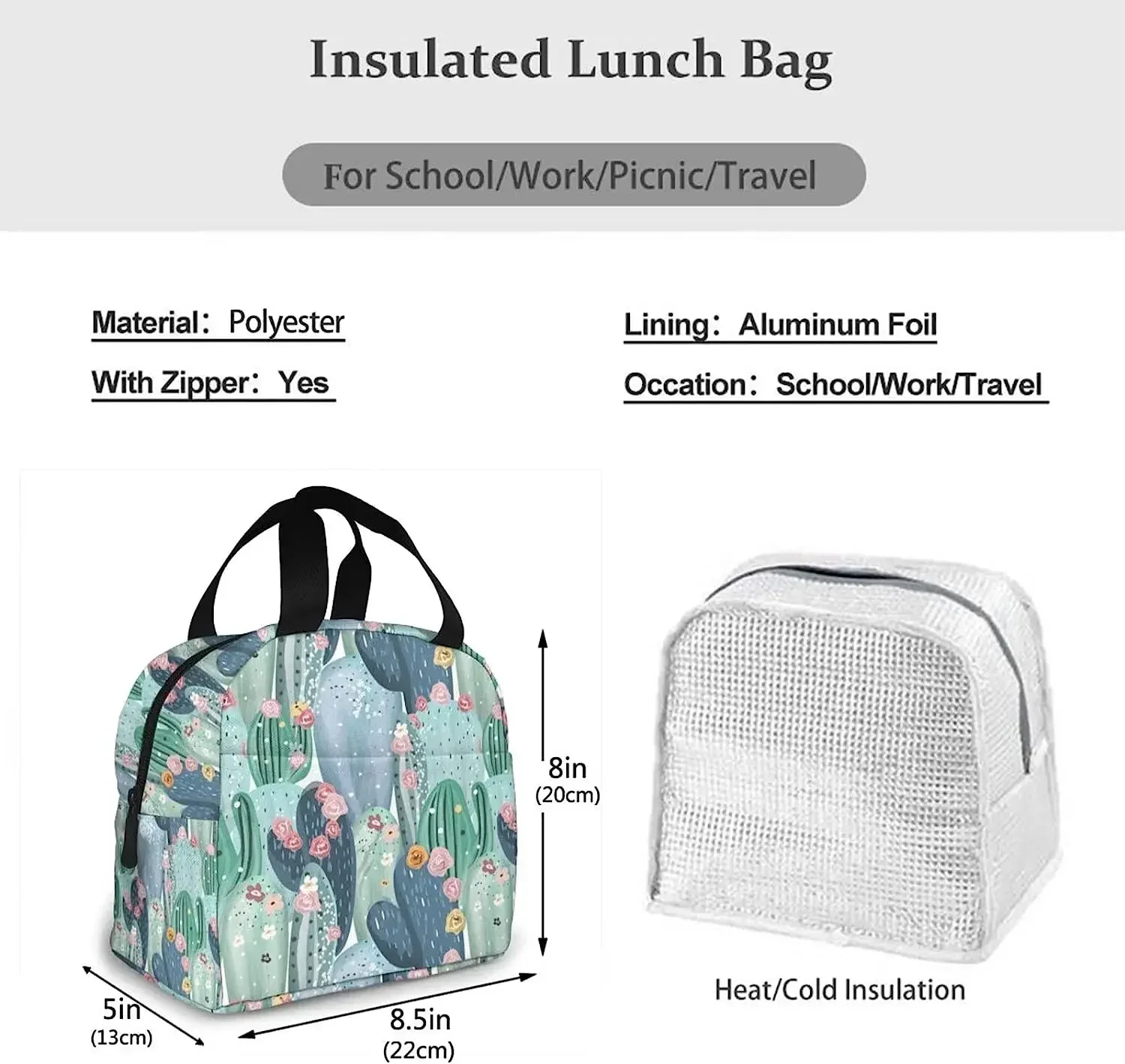 Симпатичный Ланч-бокс С КАКТУСОМ для женщин изолированный многоразовый