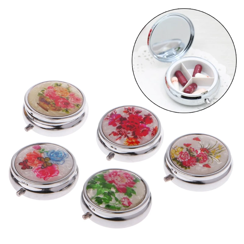 

Контейнер-органайзер для лекарств и пилюль, с цветочным принтом