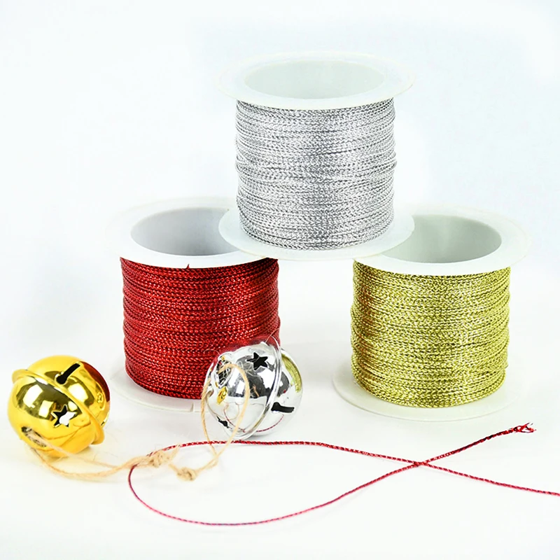 

20m/Roll 1mm Gold Silver Gift Packing Rope Braided Macrame Silk Cord Rope DIY Jewelry Making Findings Handmade Christmas Ribbon