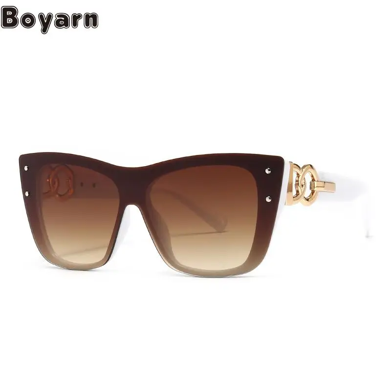 

Boyarn Eyewear Siamese Ins Style One Piece Mirror Closure Charm Modern Retro Sunglasses Fashion Street Sunglasses