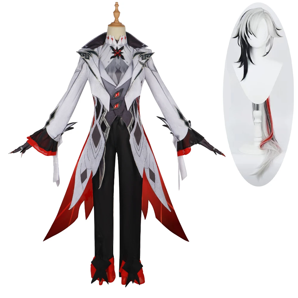 SingXeng Game Genshin Impact Косплей Арлекин Костюм Парик Слуга Униформа Хэллоуин