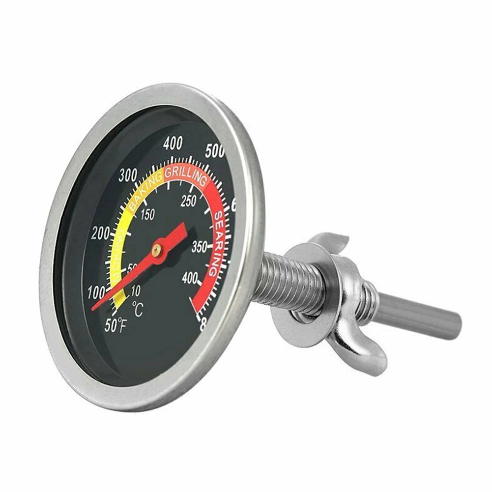 

Stainless Steel Barbecue Thermometer Oven Temp Gauge BBQ Smoker Pit Grill Bimetallic Thermometer For Cooking Meat 50~800F