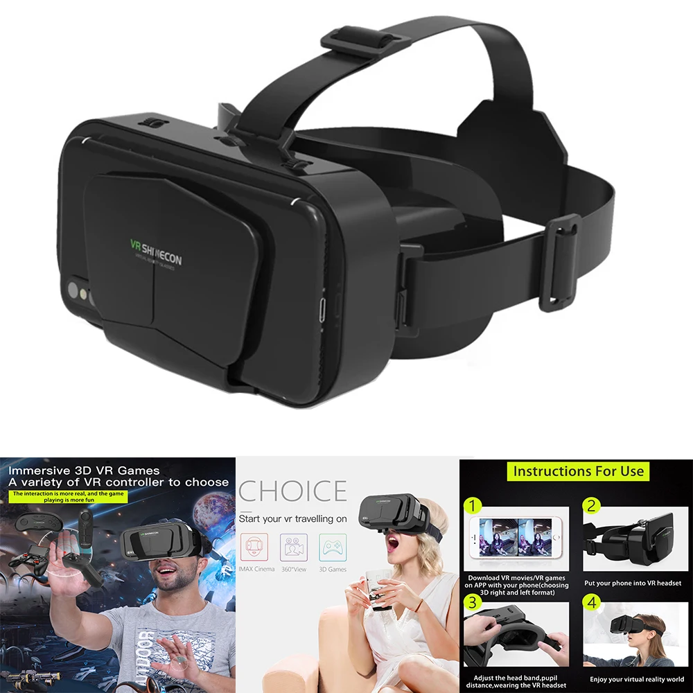 New 3D VR  Smart Virtual Reality Gaming Glasses Headset Compatible With iPhone and Android Phone G10 Metaverse VR Headset