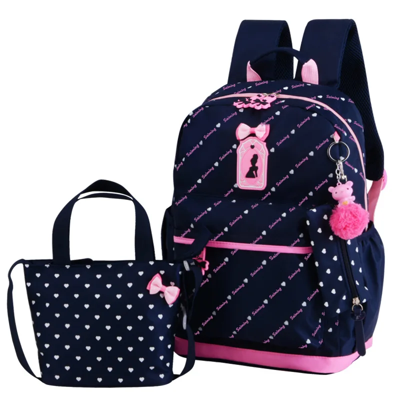 

Orthopedic Primary Backpacks For Girls School Bags 3 Pcs/Set Schoolbag Dot Printing Schoolbag teenagers bookbag Rucksack Moch