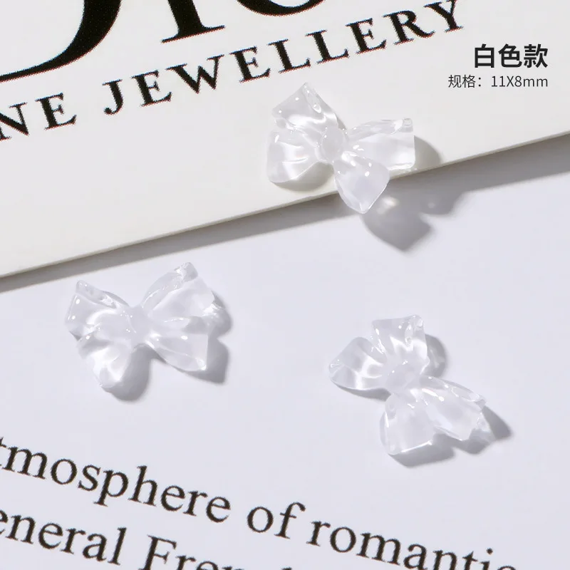 

Bow 3D Nail Charm Nail Ornament Ice Transparent Designs Art 100PCS/lot Fashion Lovely Korean Style Acrylic Nail Jewelry Bows Tie