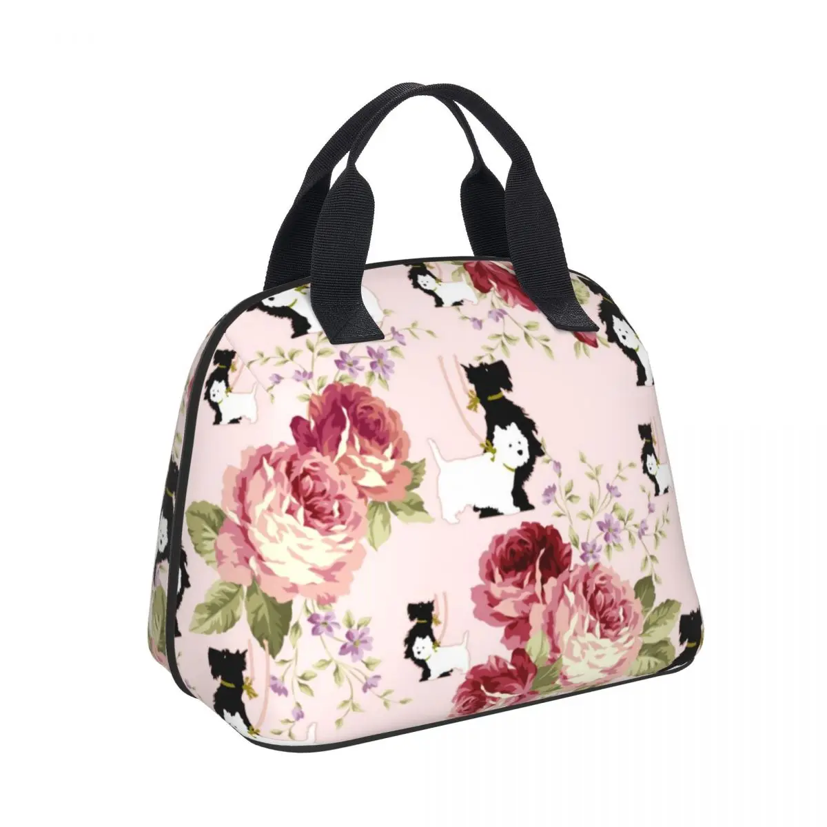 

Westie Thermal Lunch Bag Women Portable Insulated Cooler Bento Tote Westie Dog Print Picnic Drink Fruit Food Fresh Organizer