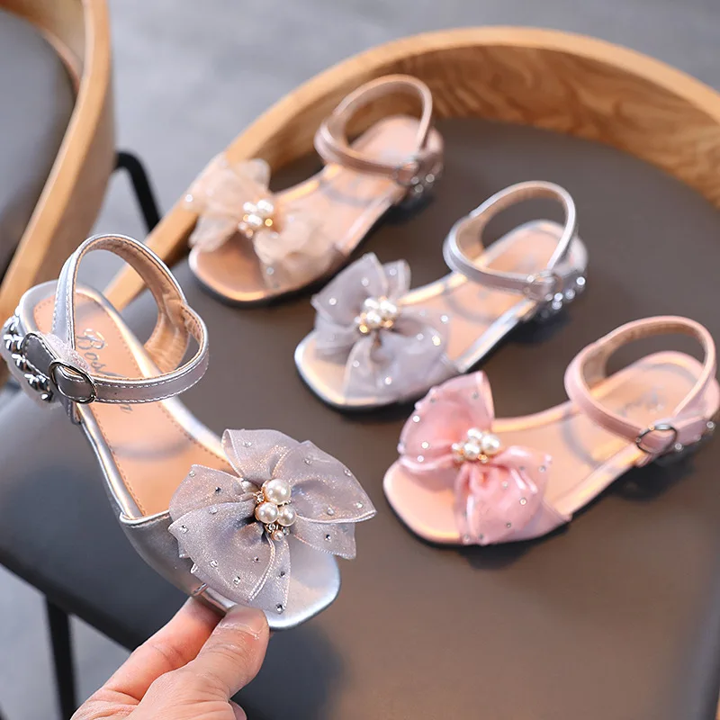 Kids Pearl Bow Princess Sandals Summer 