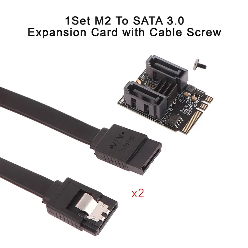 1Set M2 To SATA 3.0 Expansion Riser Card with Cable KEY A + E WIFI Hard Disk Adapter Card Free Drive Installation