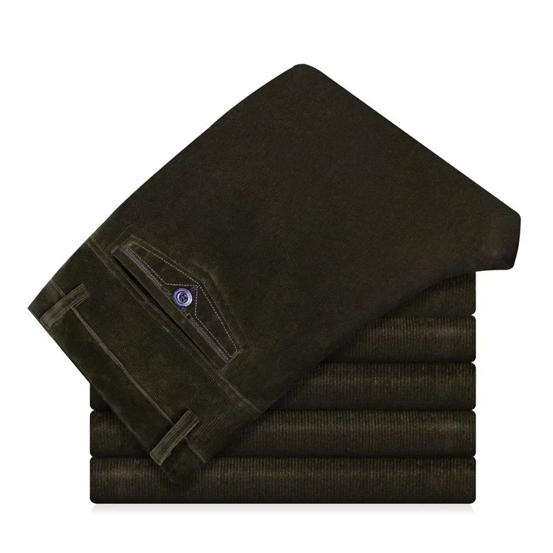 Повседневные брюки Осенние плотные мужские повседневные свободные вельветовые