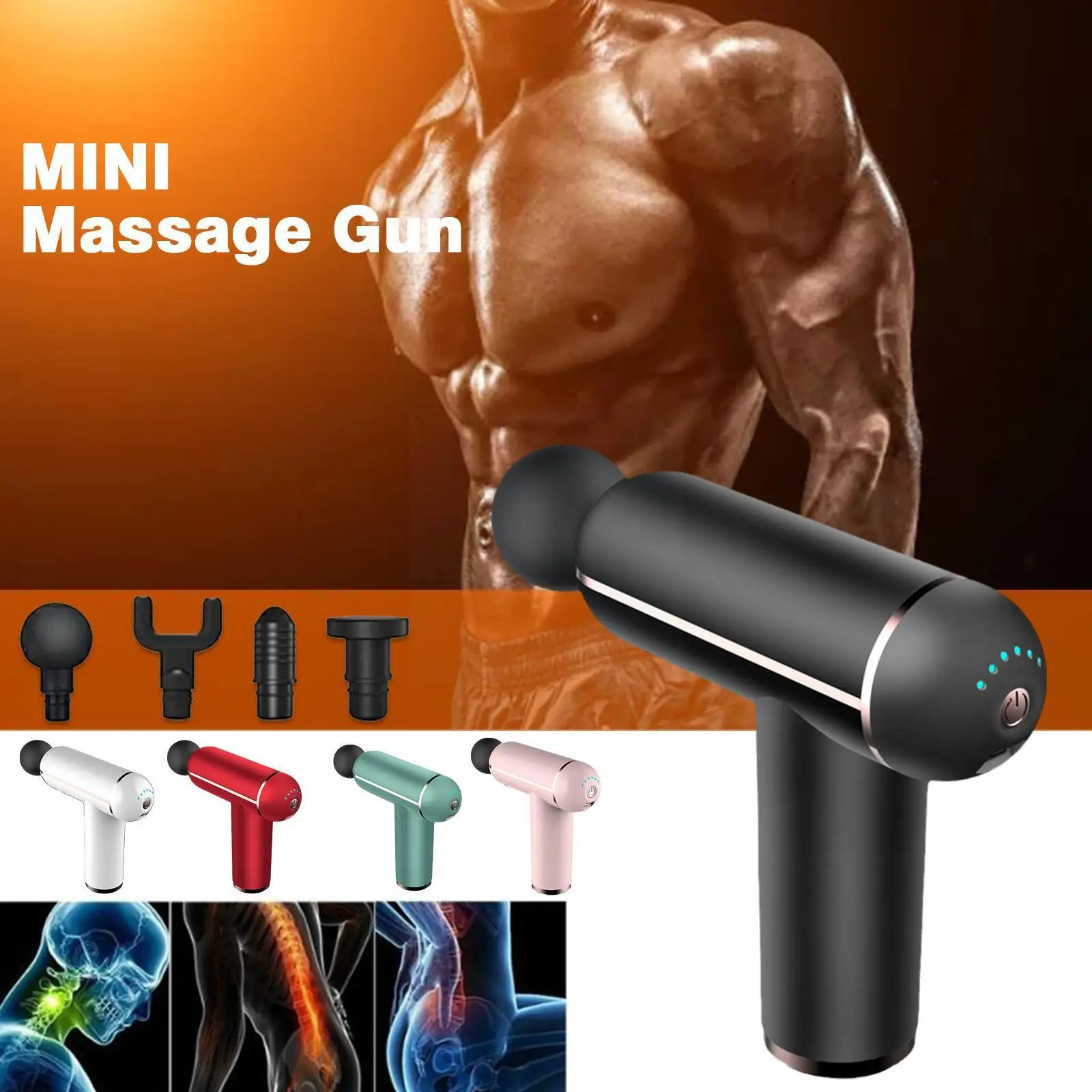 

MINI Massage Gun For Body Neck Back Electric Percussion Massager Deep Tissue Muscle Relaxation Fitness H6W5