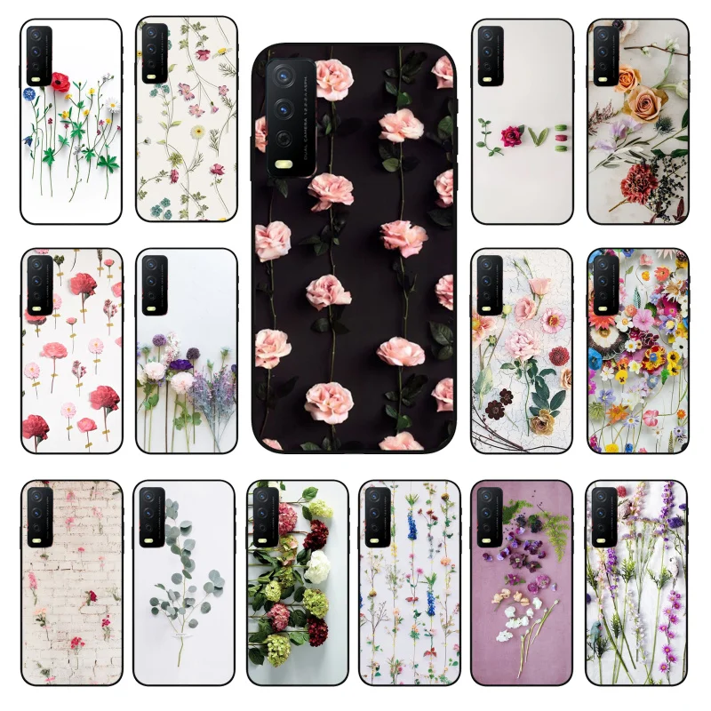 

Flower Peony Rose Phone Case for VIVO Y15s Y20 Y11 Y12 Y17 Y19 Y20S Y31 Y9s Y91 Y21 Y51 Y20i Y93 Y12S Y70