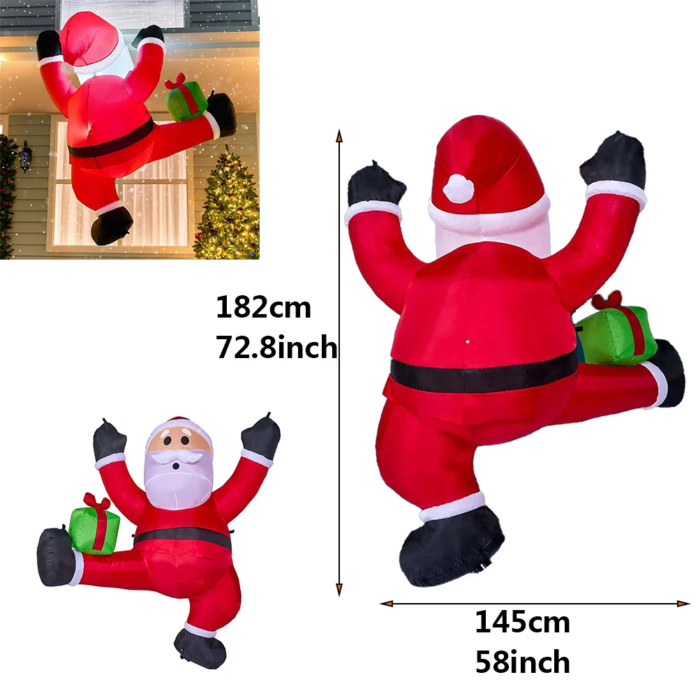 Рождественские надувные игрушки окно для скалолазания Санта-Клаус уличные
