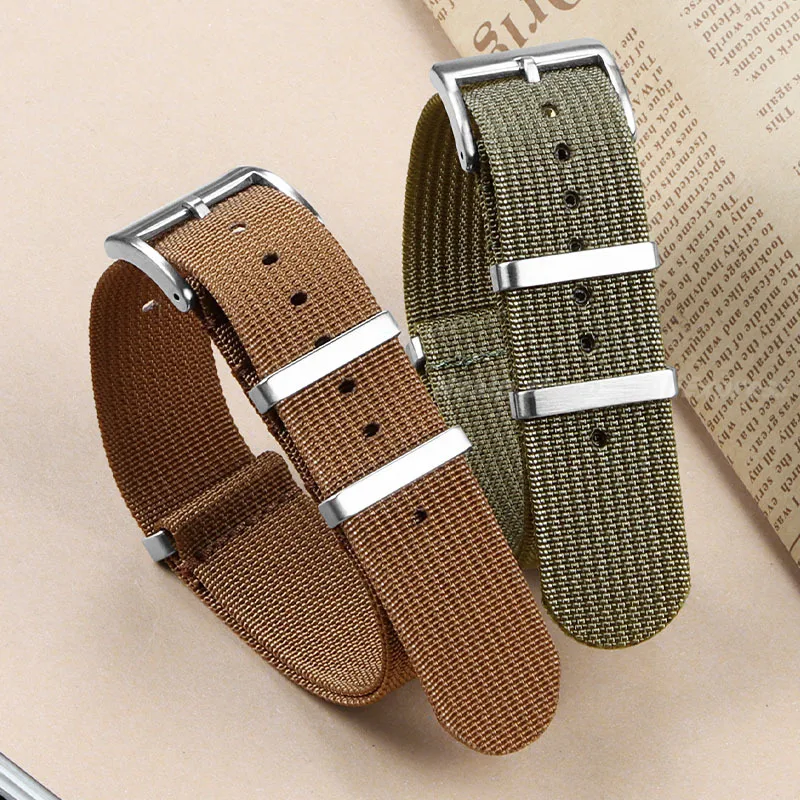 Ремешок нейлоновый в рубчик для наручных часов водонепроницаемый Повседневный