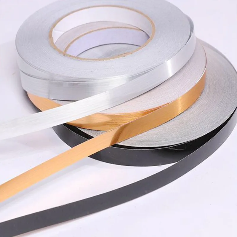 

50m/Roll Silver Gold Black Adhesive Floor Tile Strip Seam Wall Sticker Waterproof Wall Sealing Tape Wall Gap home decoration