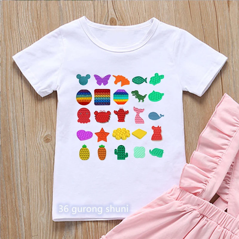 

2022 Funny Unzip Game Funny поп ит Pop It T-Shrit Try T Shirt Waterful Print Boys Girls Kids Clothes Children Clothing 3-13Y