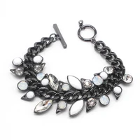 totabc geometric crystal bracelets for woman circle charm round wide wrap bracelet fashion statement female jewelry