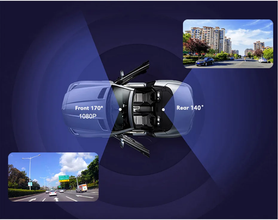 4K Видео Автомобильный Видеорегистратор 3.16&quot IPS 1080P WIFI Smart DVR Dual Lens APP Night Vision Dashcam 2