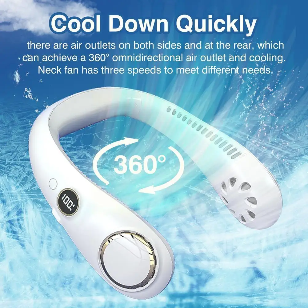 

Mini Neck Fan Portable Bladeless USB Rechargeable Mute Sports Fans for Outdoor Ventilador Portatil Abanicos Cooling I5J2