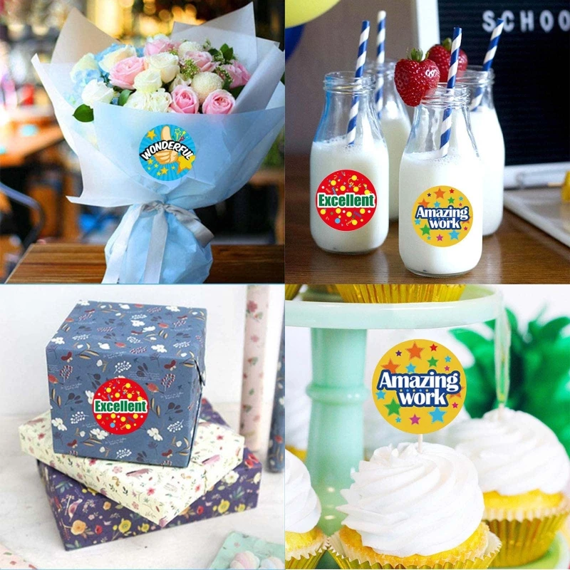 

500Pcs/Roll Cartoon Cute Reward Stickers Students Motivation Teacher Encouragement Sticker for Scrapbooking Cards Craft